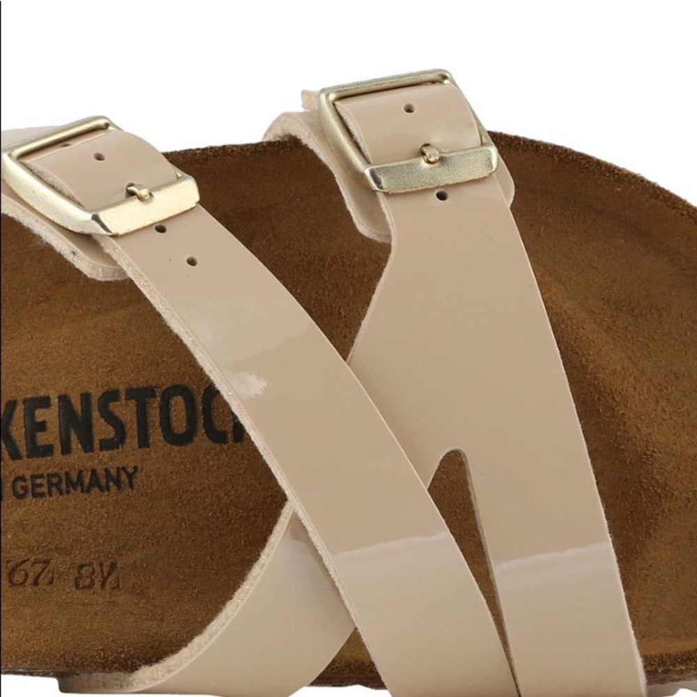 Birkenstock YAO Sandal In SAND PATENT 41/10 NIB - Picture 3 of 7
